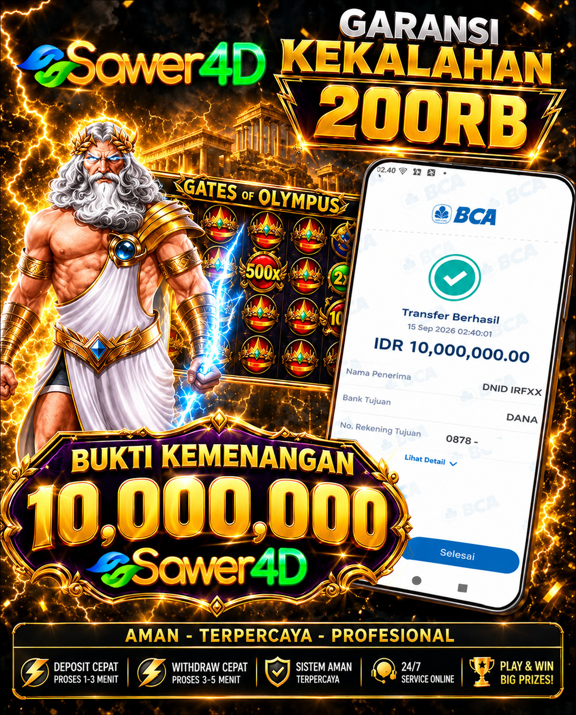 🏆 GG banget! Strategi dan keberuntungan berpihak kali ini. Selamat atas kemenangannya!