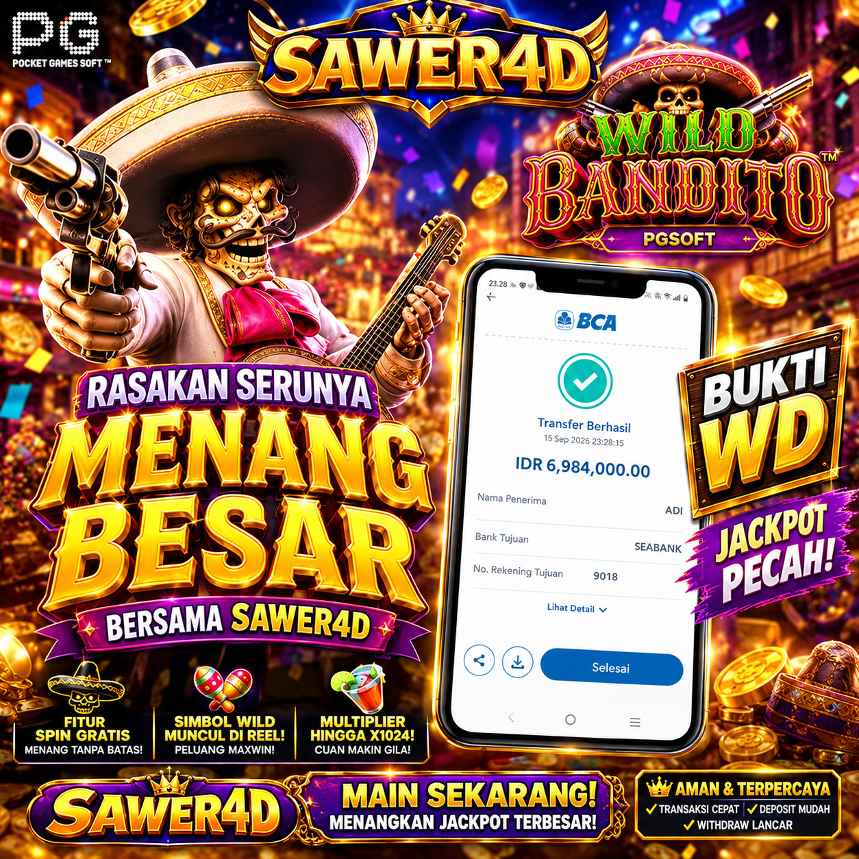 💎 Kemenangan keren berhasil diraih! Semoga hari ini penuh keberuntungan terus!