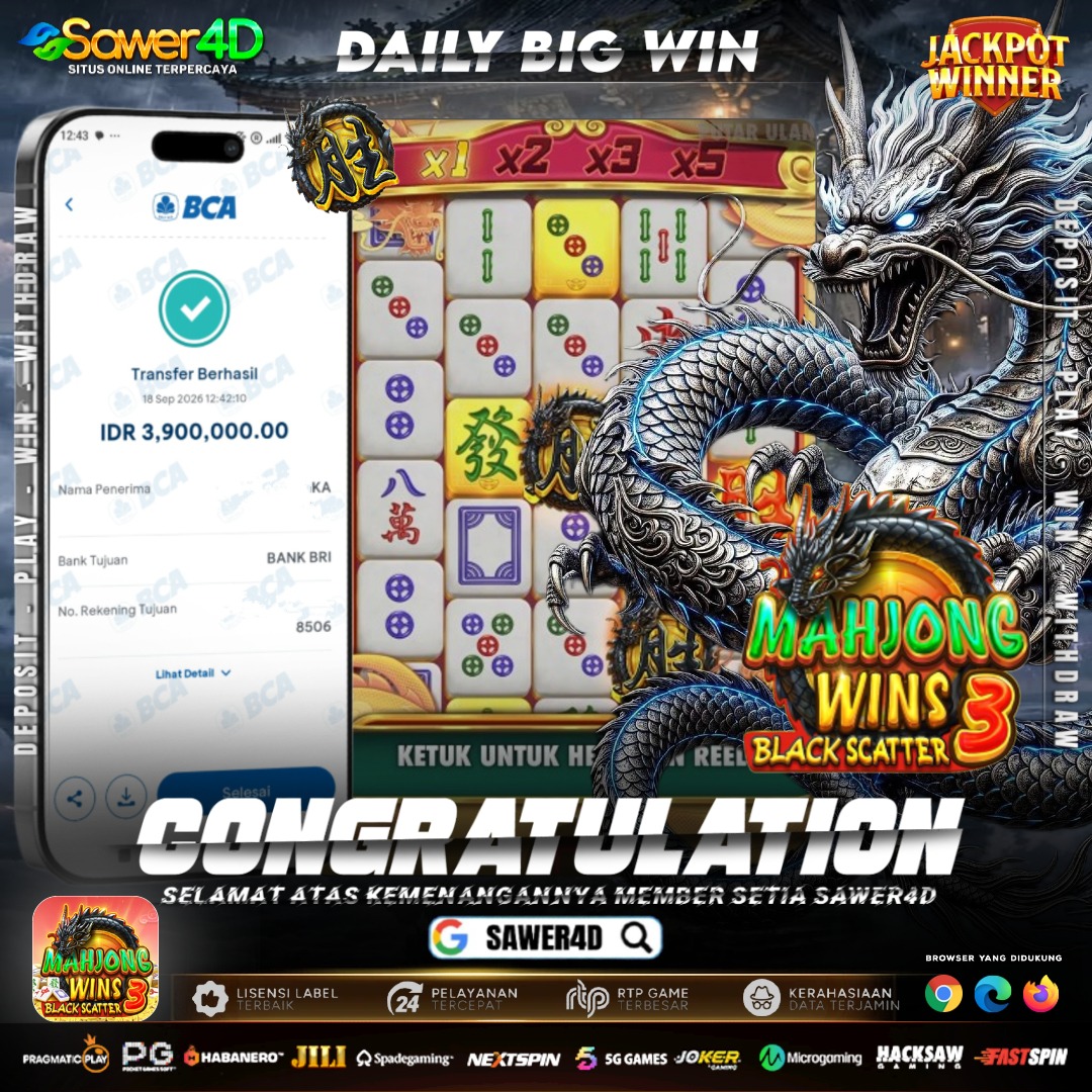 BUKTI JP HARI INI SUDAH TERBUKTI! 🔥 🀄 Mahjong Ways kembali menghadirkan BIG WIN! 💰 MENANG BESAR • WD CEPAT • GACOR HARI INI 👉 SAWER4D — MAIN SERU, MENANG MAKIN MANTAP!
