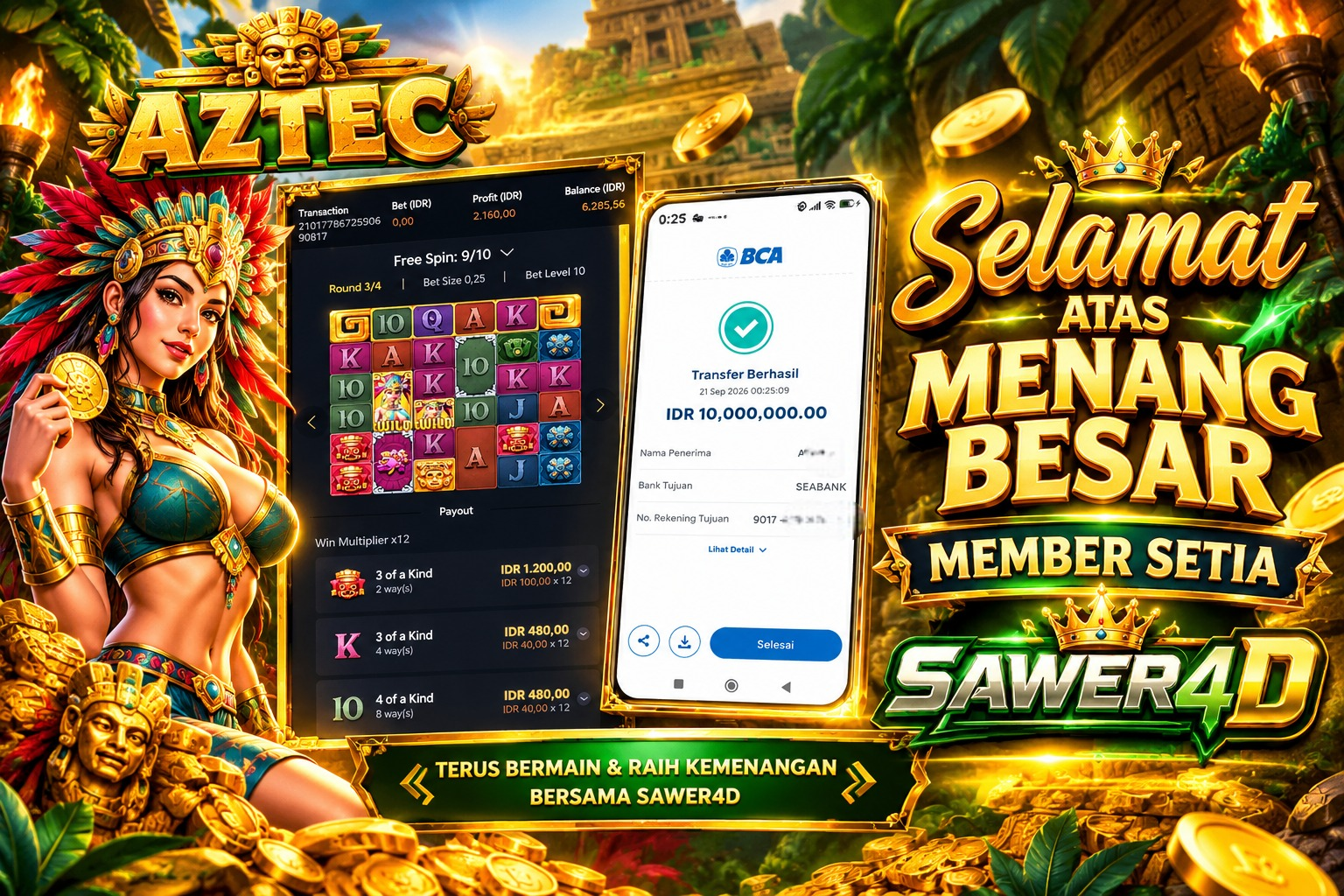 Kuil Aztec bergetar, dewa kuno kasih restu, pecahan batu emas nyambung terus sampai multiplier pecah dan tembus Maxwin!