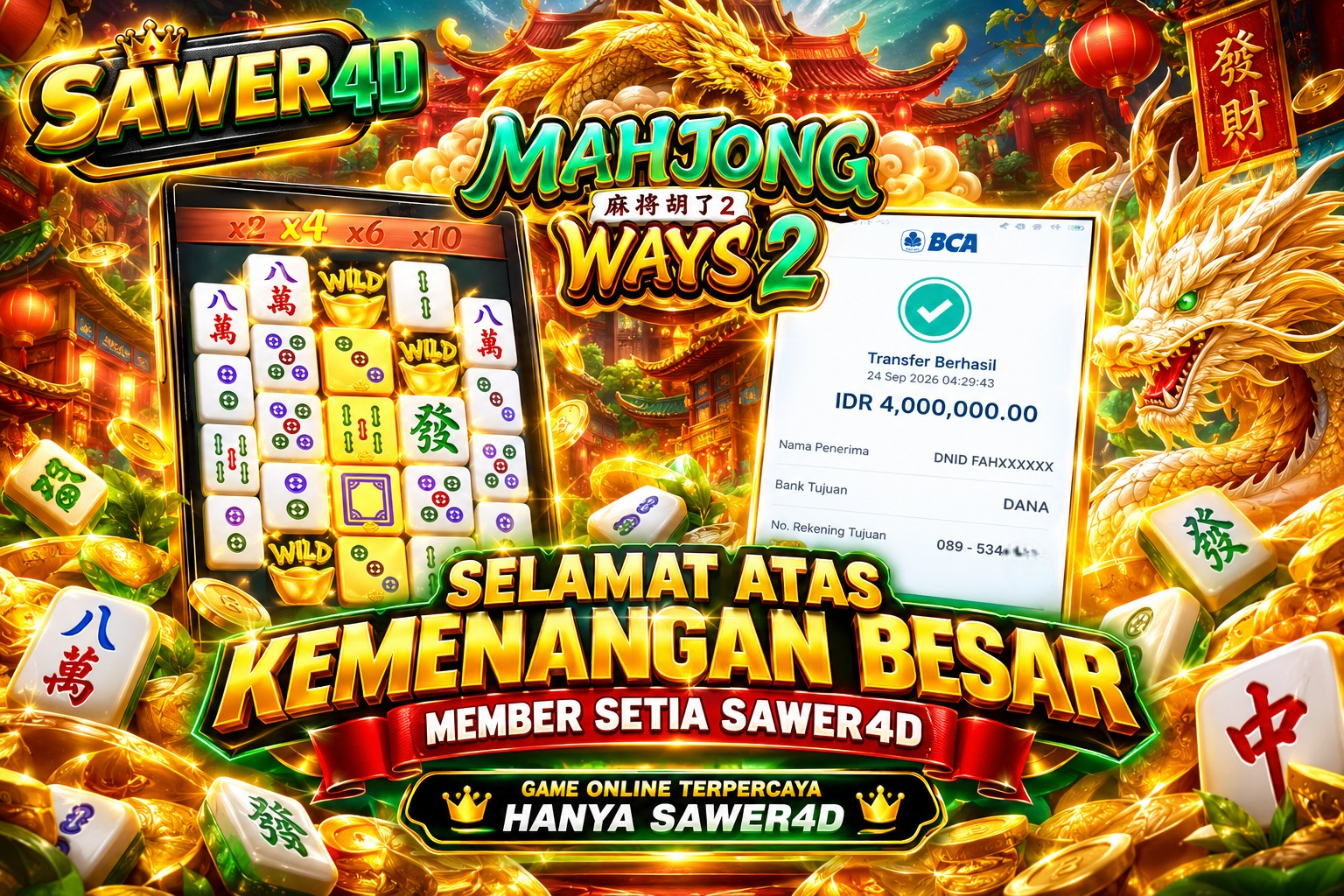 🚀 Selamat bosku! Kemenangan manis dari Mahjong Ways, lanjutkan keberuntungannya!